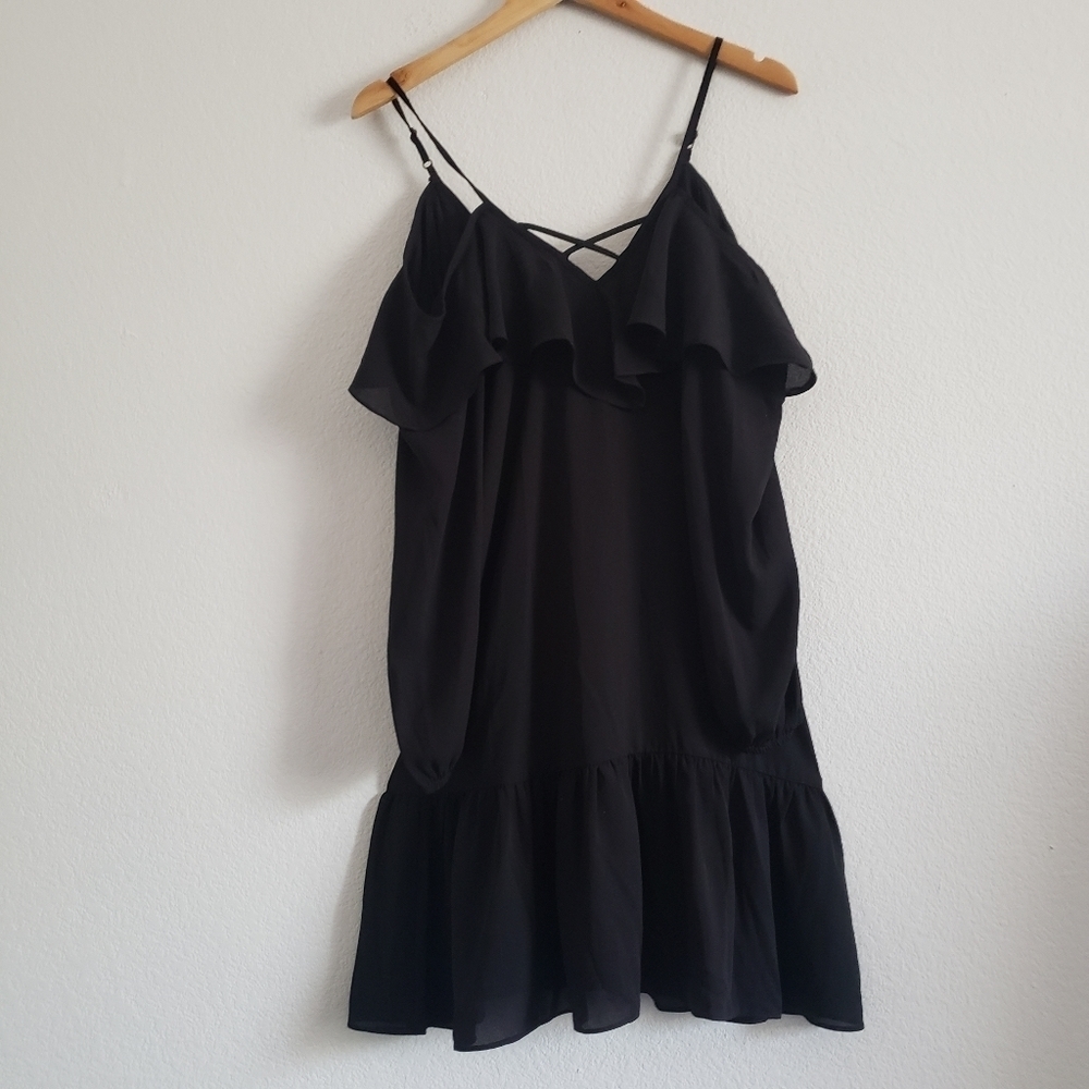Gb black cold shoulder ruffle dress - Picture 4 of 7